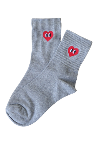 Heart Socks Grey