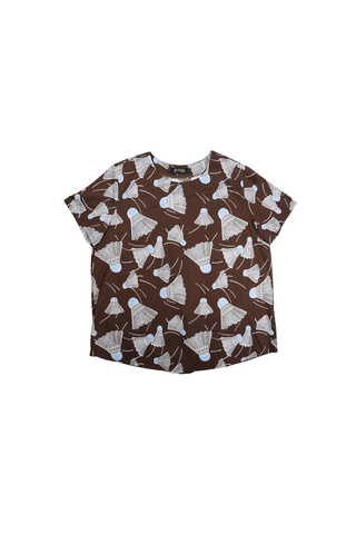 Henley Top Chocolate in Cotton