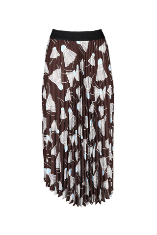 Henley Pleated Skirt Chocolate