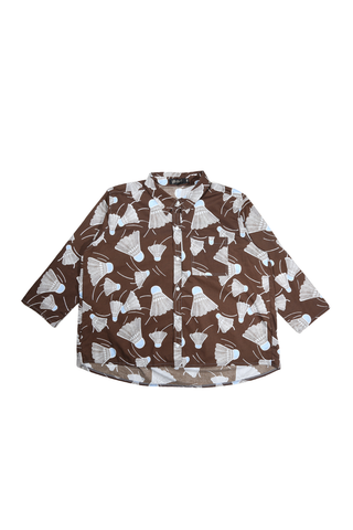Henley Shirt Chocolate in Cotton