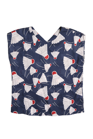 Henley Two-Way Tee Navy in Cotton Voile