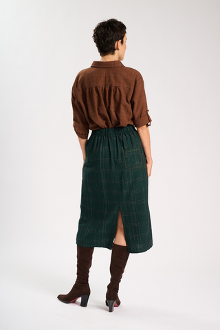 Hepburn Cadiz Skirt Green in Cotton