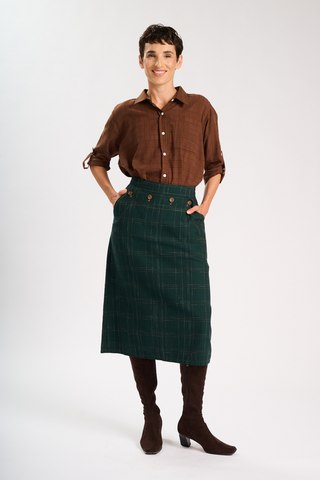 Hepburn Cadiz Skirt Green in Cotton