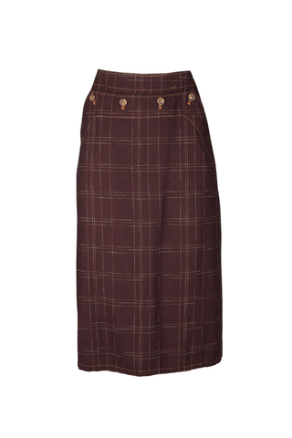 Hepburn Cadiz Skirt Chocolate in Cotton