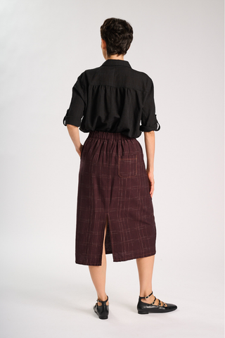 Hepburn Cadiz Skirt Chocolate in Cotton
