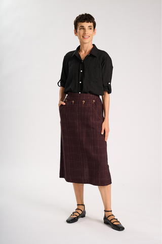 Hepburn Cadiz Skirt Chocolate in Cotton
