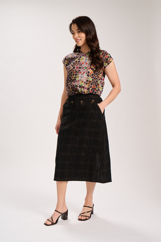 Hepburn Cadiz Skirt Black in Cotton