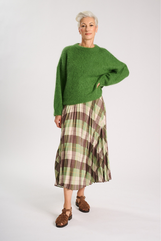 Heritage Pleated Skirt Moss