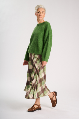 Heritage Pleated Skirt Moss