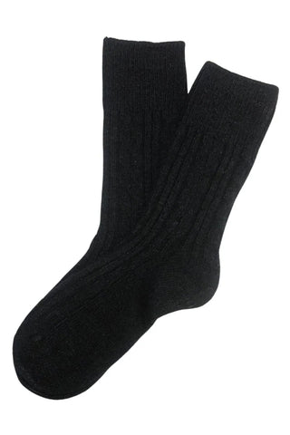 Heritage Ribbed Wool Socks Black