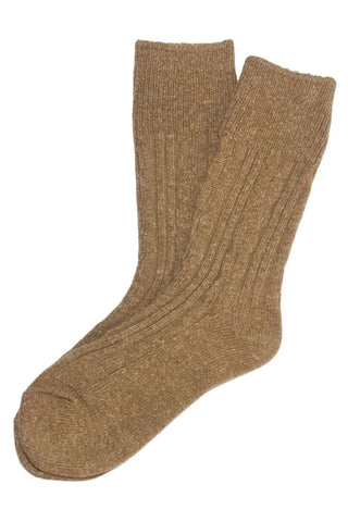 Heritage Ribbed Wool Socks Tan