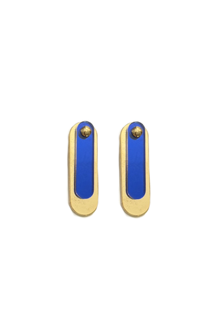 Layered Bar Earrings Blue
