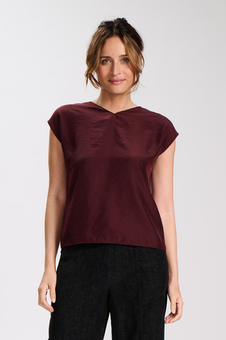 Joelle Two-way Tee Mulberry in Tencel & Viscose