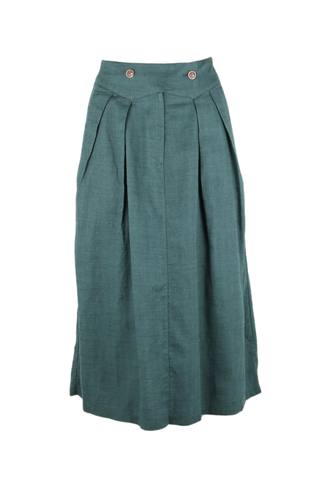 Audrey June Skirt Teal in Cotton & Linen