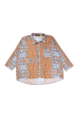 Kaleidoscope Shirt Orange in Seersucker
