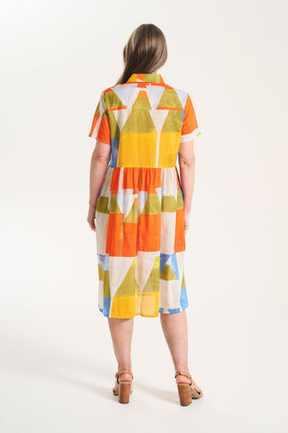 Kasbah Tales Long Villa Dress Orange in Cotton Voile