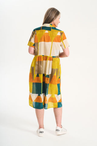 Kasbah Tales Long Villa Dress Teal in Cotton Voile