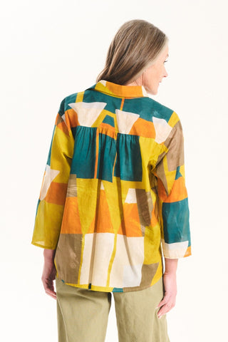 Kasbah Tales Shirt Teal in Cotton Voile