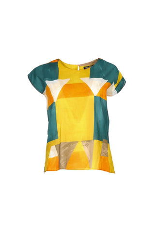 Kasbah Tales Tee Teal in Cotton Voile