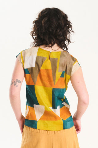 Kasbah Tales Tee Teal in Cotton Voile