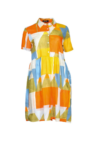 Kasbah Tales Villa Dress Orange in Cotton Voile