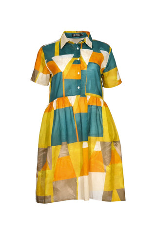 Kasbah Tales Villa Dress Teal in Cotton Voile