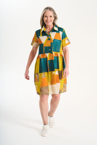 Kasbah Tales Villa Dress Teal in Cotton Voile