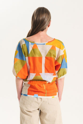 Kasbah Tales Camisa Orange in Cotton Voile