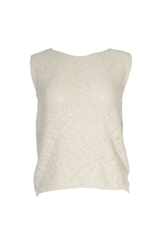 Muse Knitted Vest Oat in Cotton