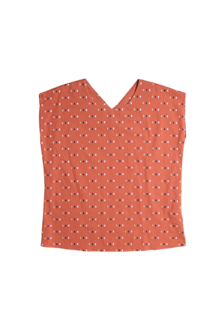Kumo Weave Two-way Tee Salmon in Cotton