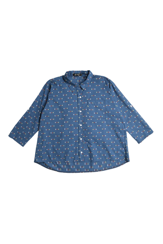 Kumo Weave Shirt Blue in Cotton