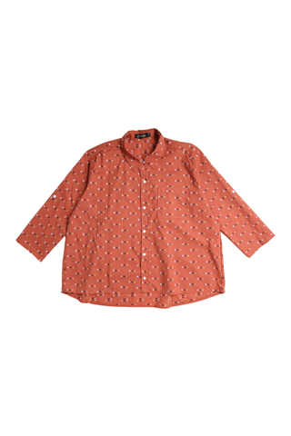 Kumo Weave Shirt Salmon in Cotton
