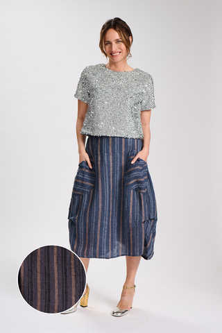 Milwaukee Sia Skirt Charcoal in Linen