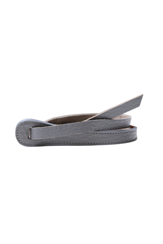 Leather Wrap Belt Grey
