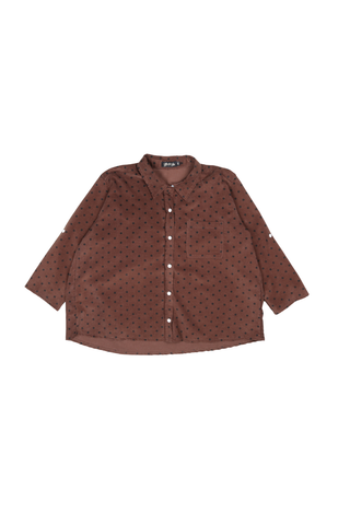 Livia Shirt Chocolate in Cotton Corduroy