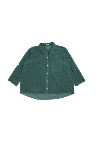 Livia Shirt Green in Cotton Corduroy