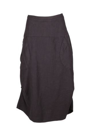 Milwaukee Fiesta Skirt Charcoal in Slub Linen
