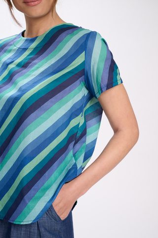 Malibu Top Blues in Cotton Voile
