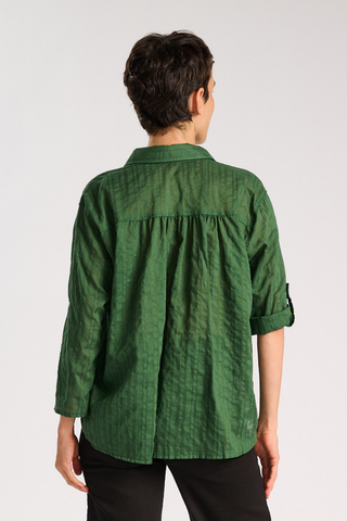 Mara Shirt Green in Cotton/Rayon