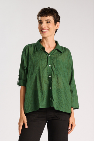 Mara Shirt Green in Cotton/Rayon