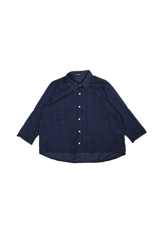 Mara Shirt Navy in Cotton/Rayon