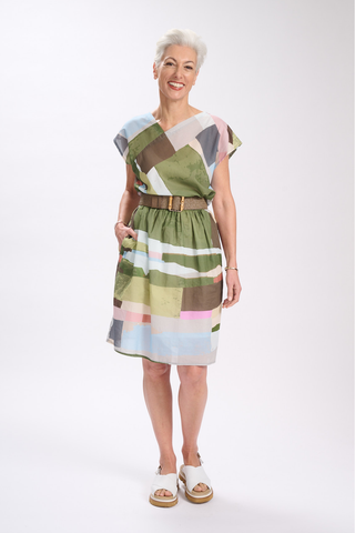 Merricks Assymetrical Dress Earth in Cotton Voile