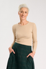 Mila Ribbed Top Beige in Jersey Cotton