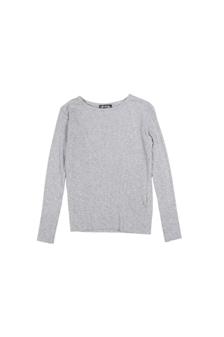 Mila Ribbed Top Grey in Jersey Cotton