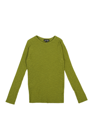 Mila Ribbed Top Pistachio Green in Jersey Cotton
