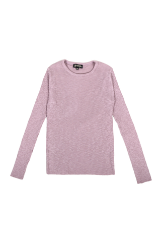 Mila Ribbed Top Dusty Pink in Jersey Cotton