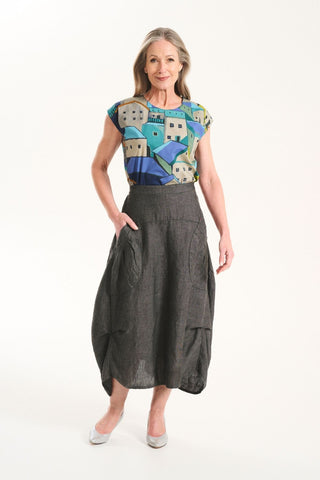 Milwaukee Alta Luxe Skirt Slate in Linen