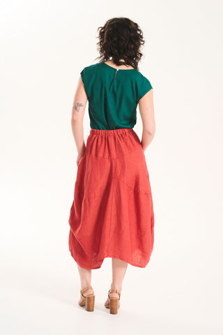 Milwaukee Alta Luxe Skirt Tamarillo in Linen