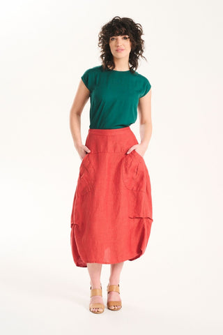 Milwaukee Alta Luxe Skirt Tamarillo in Linen