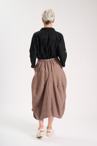 Milwaukee Fiesta Skirt Mushroom in Slub Linen